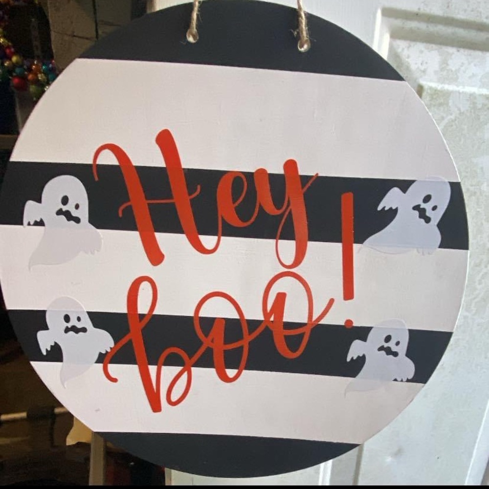 Hey Boo door hanger